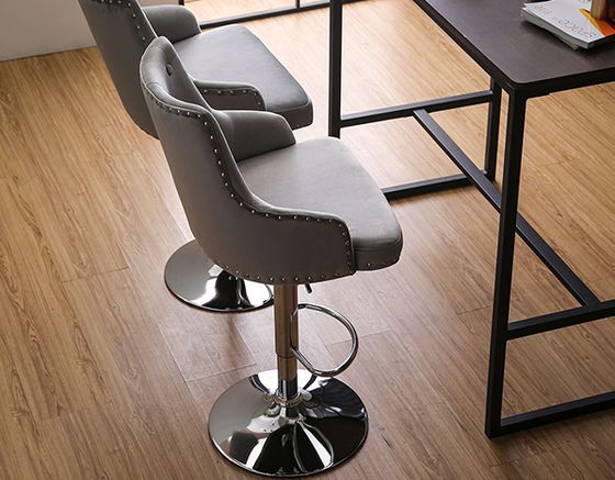 High-Back Bar Stools With Metal Foot Rest