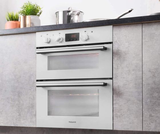 White Double Oven Electric Powered
