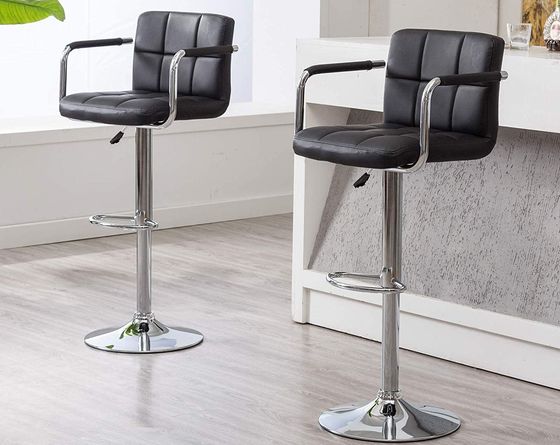 2 Bar Chairs With Backs With Curved Foot Rest