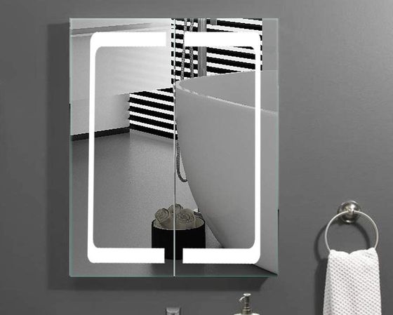 Mirrored Bathroom Cabinet With Vertical LEDs