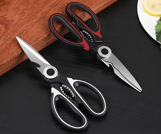 Kitchen Scissors In Black And Orange With Packaging