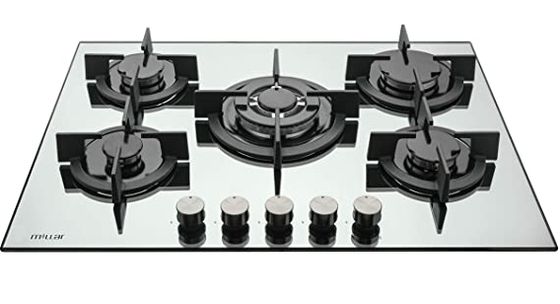 Smart Ice Silver Gas on Glass Hob