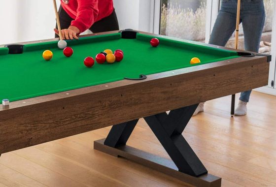 English Pool Table With Blue Textile