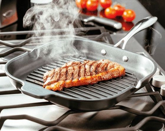 Stellar Cast Iron Ribbed Grilling Pan With Handle