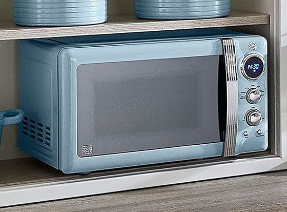Blue Retro Digital Microwave Oven