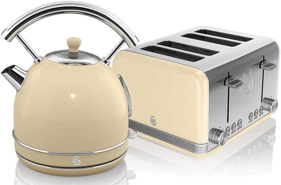 Black/Steel Kettle Toaster Set