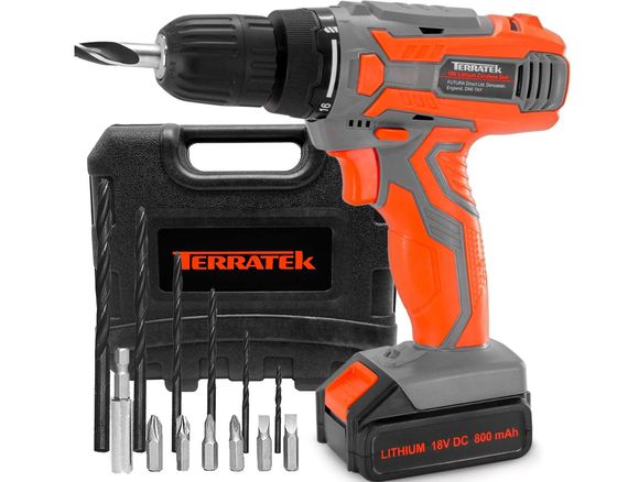 Lithium Powered Screwdriver With Red Grip
