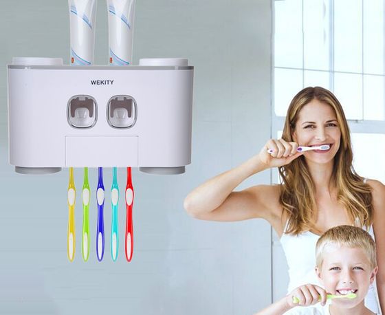 Wall Mounted Toothpaste Dispenser With White Exterior