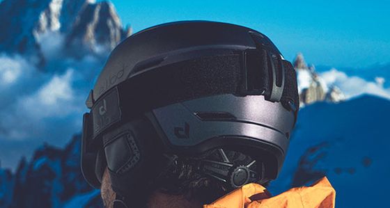 Ski Helmet With The Black Strap