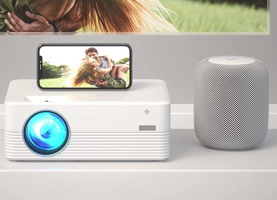 White Android WiFi Bluetooth Projector FHD