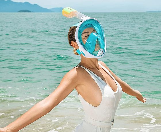 Snorkel Face Mask In Bright Blue