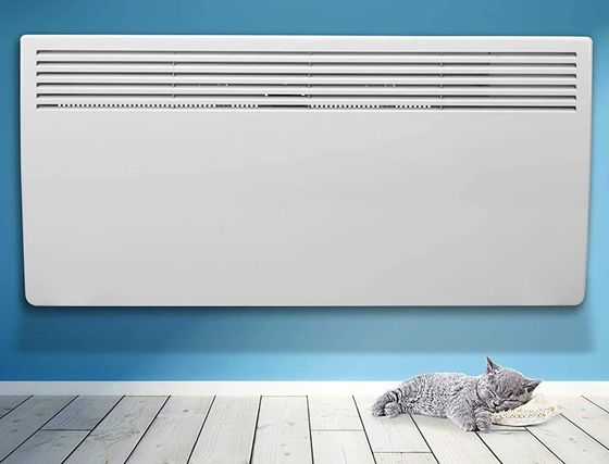 Smooth Flat Panel Electric Heater In White