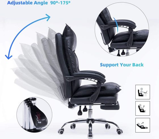 High Back Adjustable Office Chair In Black