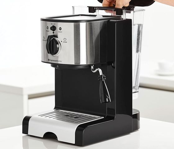 Black All-In-One 7 Pc Espresso Machine