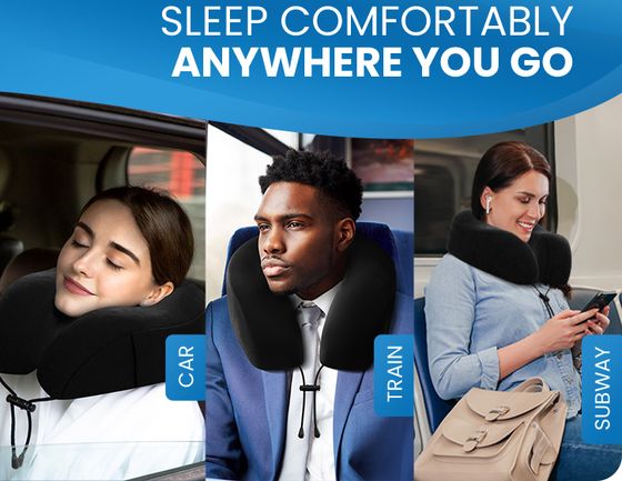 Black Comfort  Foam Travel Pillow