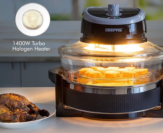 Black Turbo Halogen Oven With Timer