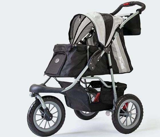 Doggy Pushchair With Leash With Black Hood