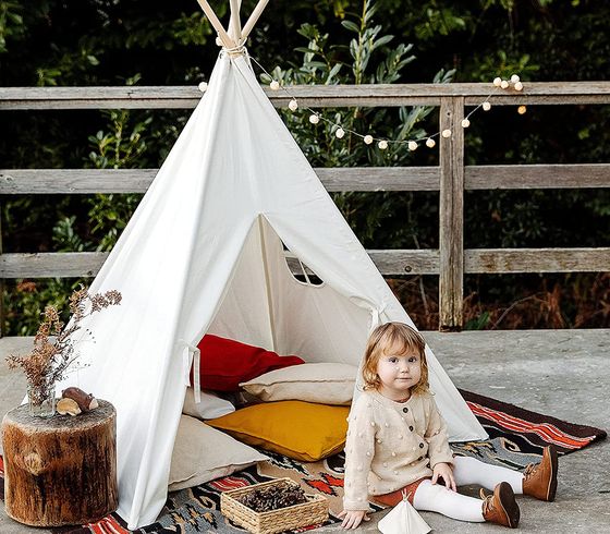 White Teepee With Space For Several Kids