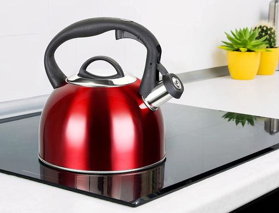 Red Stove Top Whistling Kettle