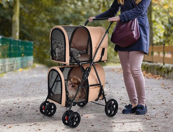 New Double Pet Stroller Travel Carrier