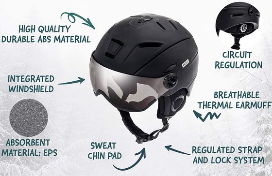 Black Ski Helmet For Men Women