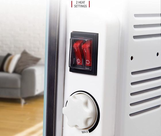 Red Switch On The Panel Heater
