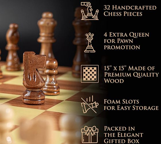 Wooden Chess Set With Pieces
