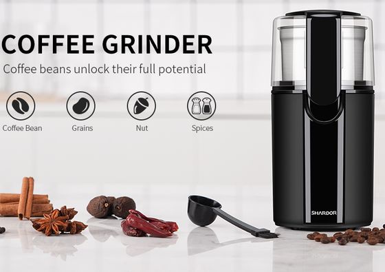 Black Coffee Grinder With Front Dial