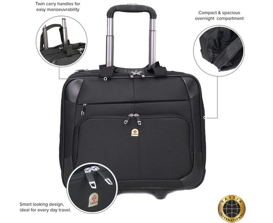 Black Large Wheeled Case Roller Bag