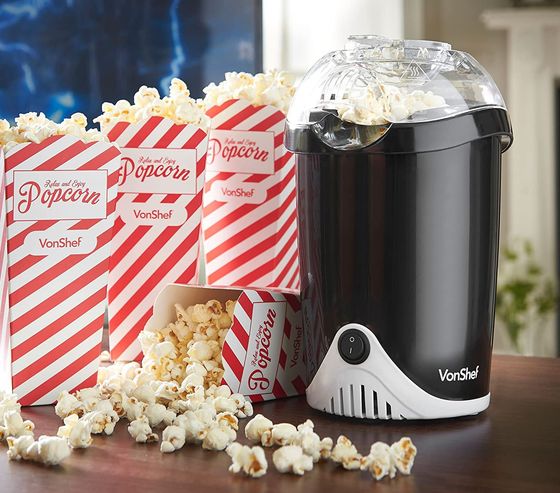 Hot Air Popcorn Maker Machine In Black