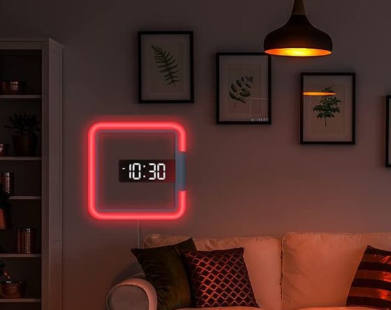 RGB LED Mirror Digital Wall Clock