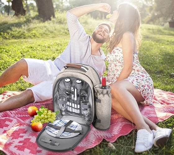 Family Size Rucksack With Wine Cooler And Plates