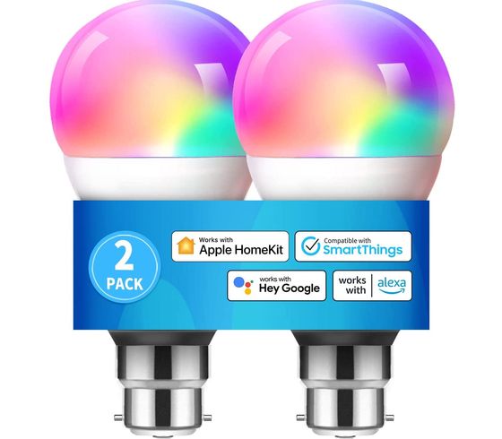 2 Pack Smart Light LED Bulbs With Remote