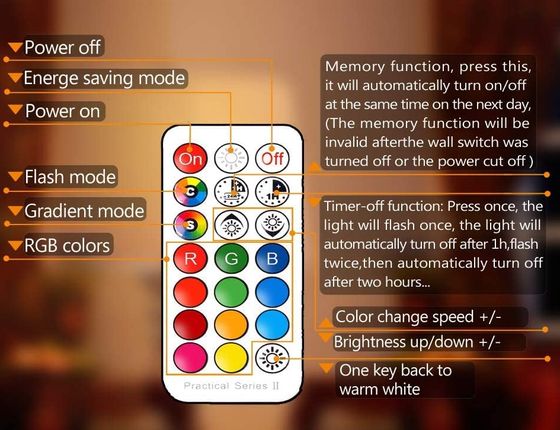 Dimmable Colour Light Bulb With Remote