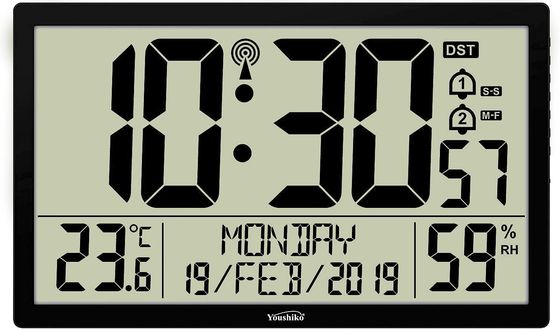 Battery Powered Radio Controlled Clock With Black Frame