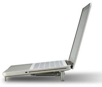 Ergonomic Notebook Cooling Stand For Laptops In Silver