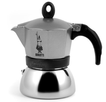 Steel Stovetop Espresso Maker With Curved Base
