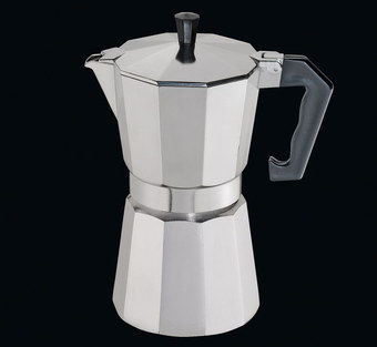 Induction Safe Steel Stovetop Coffee Maker In Traditional Style