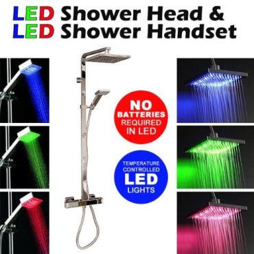 LED Illuminated Shower Head In Polished Chrome