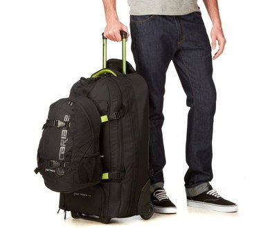 Duffle Bag Backpack On Wheels Carried By Man