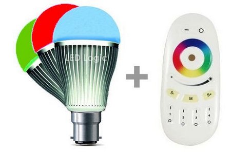 Remote Control Colours Bulb In Red, Green And Blue