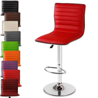 Cosy Steel Kitchen Bar Stool In Bright Red