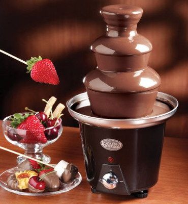 2-Tier Chocolate Fountain With Diverse Fruits