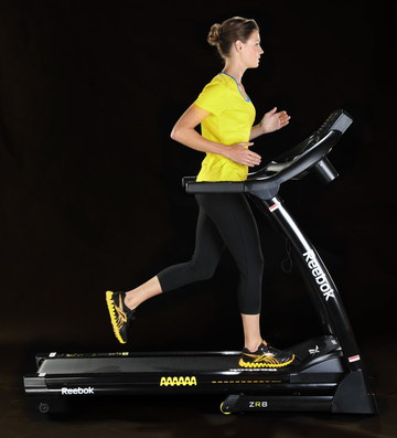 Electric Running Machine With Woman On Deck