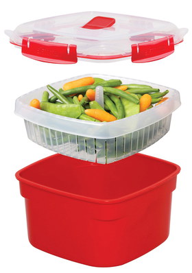 Microwave Vegetable Steamer 2.4L In Red