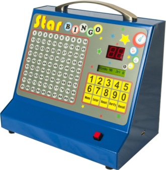 Electronic Bingo Machine In Blue And Yellow