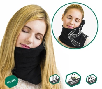 Travel Pillow For Airplanes In Black Material