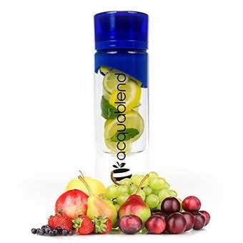 Water Bottle Fruit Infuser With Blue Exterior