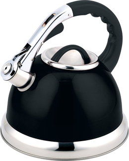 Encapsulated Whistle Steel Stove Top Kettle With Black Grip
