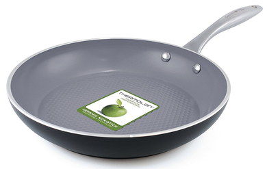 Green Ceramic Pancake Pan With Steel Grip